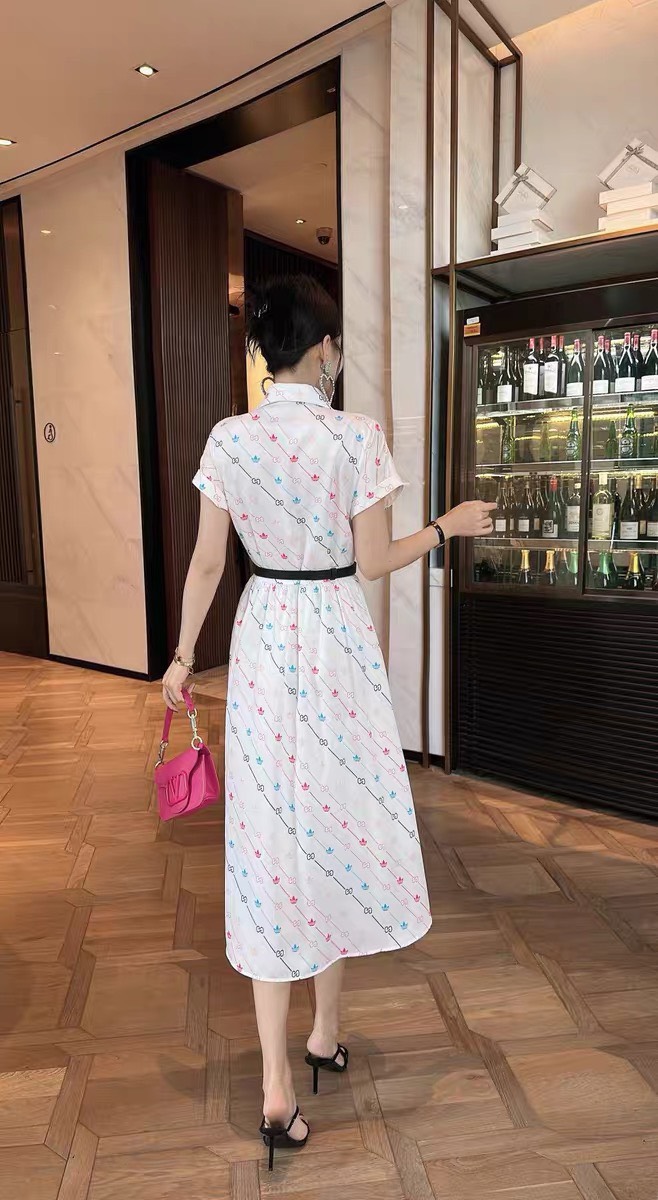 ĐẦM LỤA GUCCI KÈM NỊT CAO CẤP D91